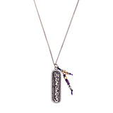 Mantra Kette Om Mani Padme Hum aus 925 Silber mit 50 cm oder 60 cm Kette. Citrine und Amethyste.