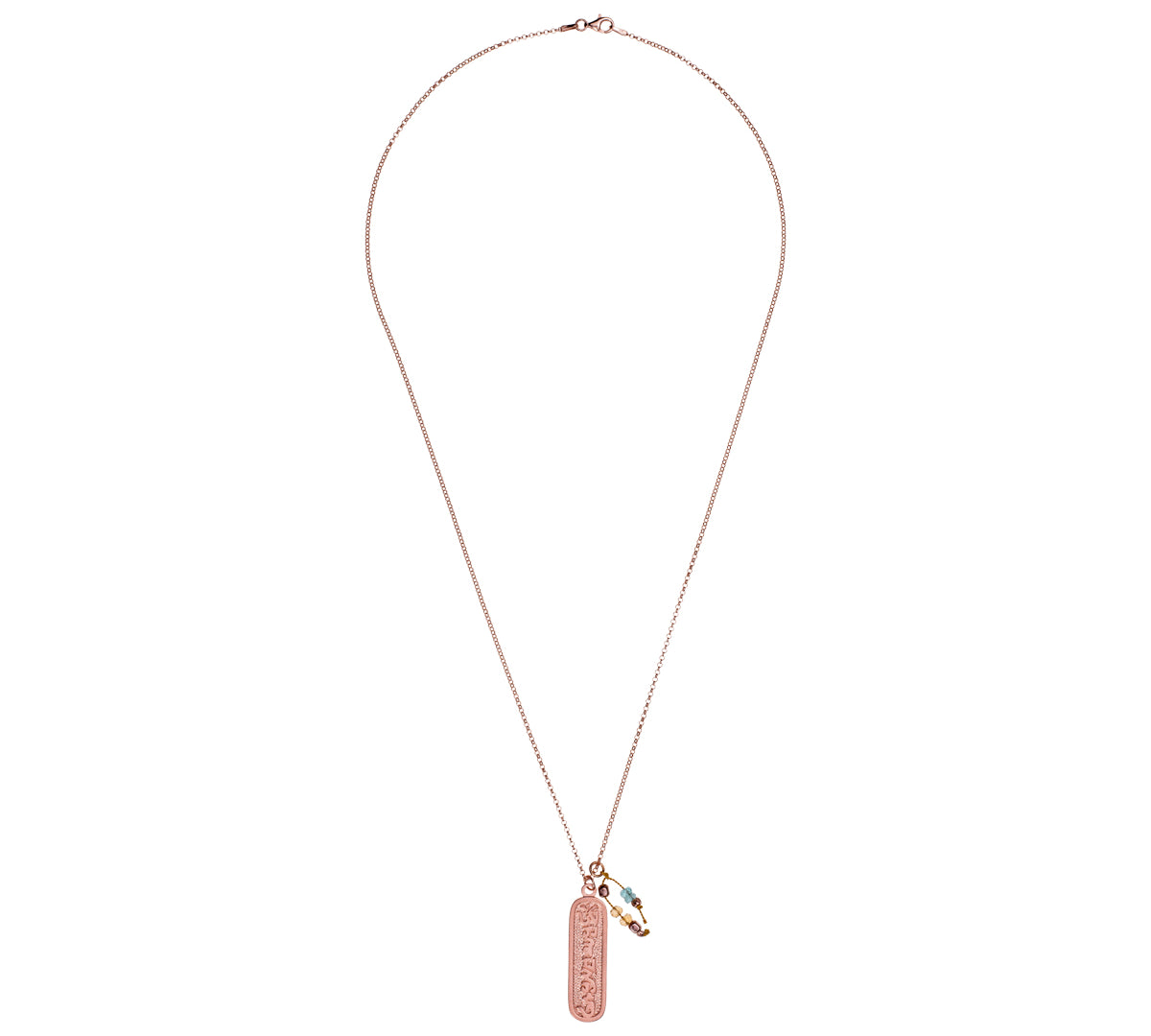 Mantra Kette rosévergoldet 925 Silber. Om Mani Padme Hum Mantra Gravur. 50/60 cm lang