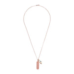 Mantra Kette rosévergoldet 925 Silber. Om Mani Padme Hum Mantra Gravur. 50/60 cm lang