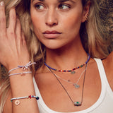 Give, Love &amp; Hope BLACK CHAIN, silver