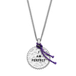 Amulett Kette 925 Silber mit I am Perfect Gravur.