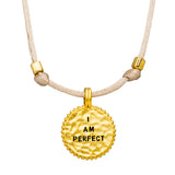 Adjustable “I am perfect necklace”, cream