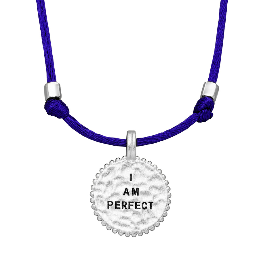 Adjustable "I am perfect" necklace, purple