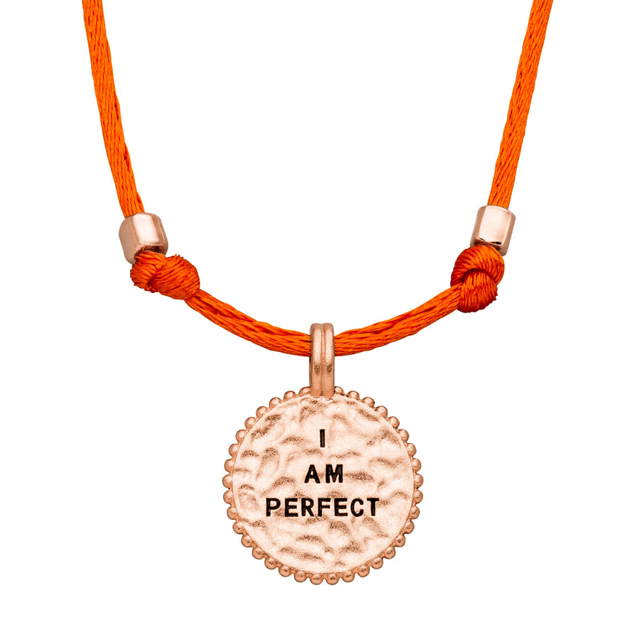 Adjustable "I am perfect" necklace, saffron