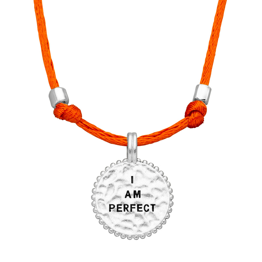 Adjustable "I am perfect" necklace, saffron
