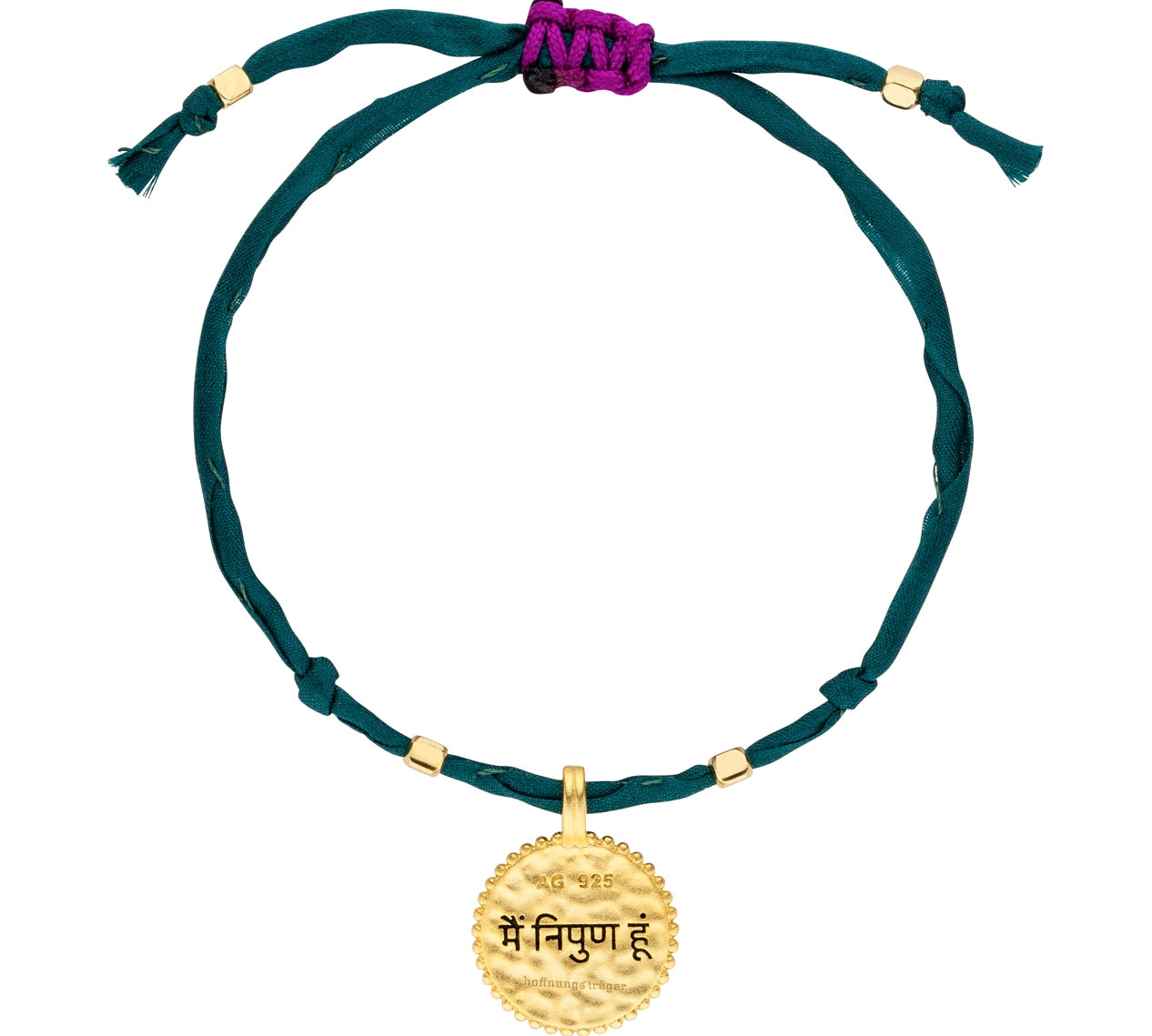 Silk bracelet “I am perfect”, forrest