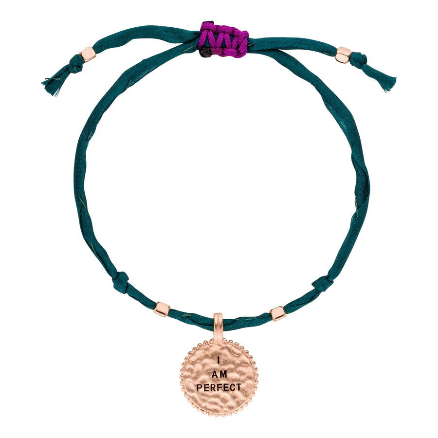 Pulsera de seda "Soy perfecto", forrest