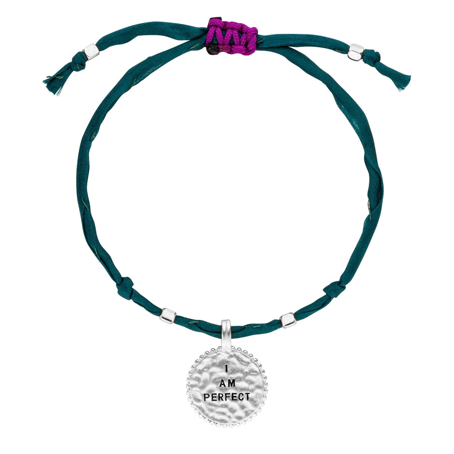 Pulsera de seda "Soy perfecto", forrest