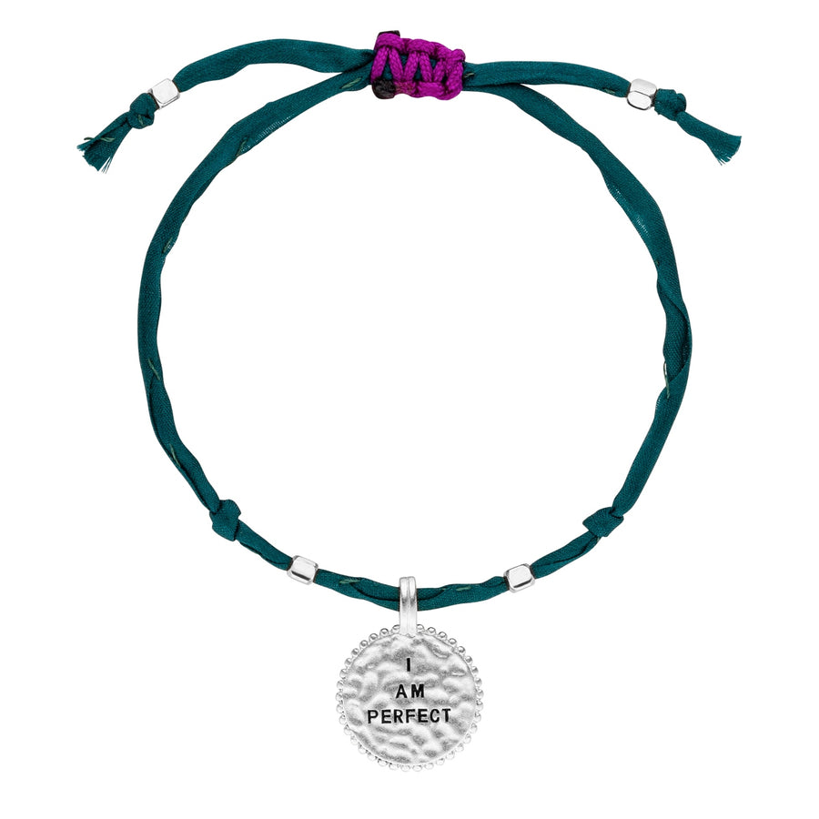 Silk bracelet „I am perfect“, forrest