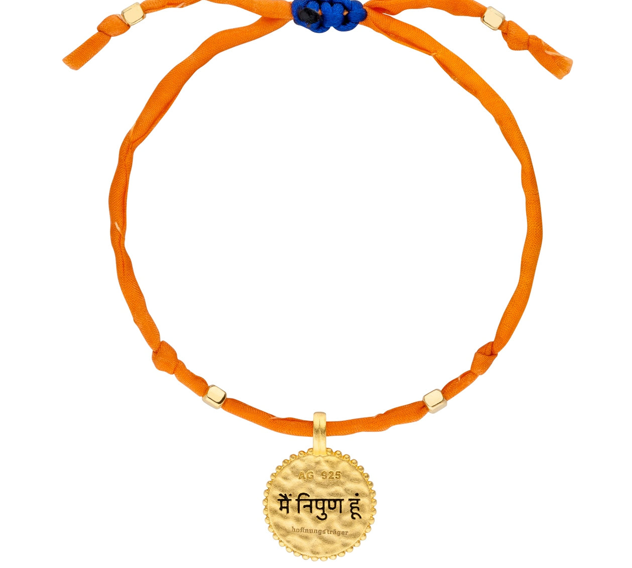 Silk bracelet “I am perfect” saffron