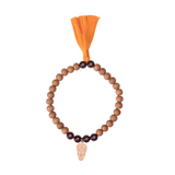 Shanti Armband Sandelholz-Stretch, Namasté Roségold & Granat