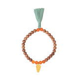 Shanti Bracelet Sandalwood Stretch, Namasté &amp; Orange Carnerol 