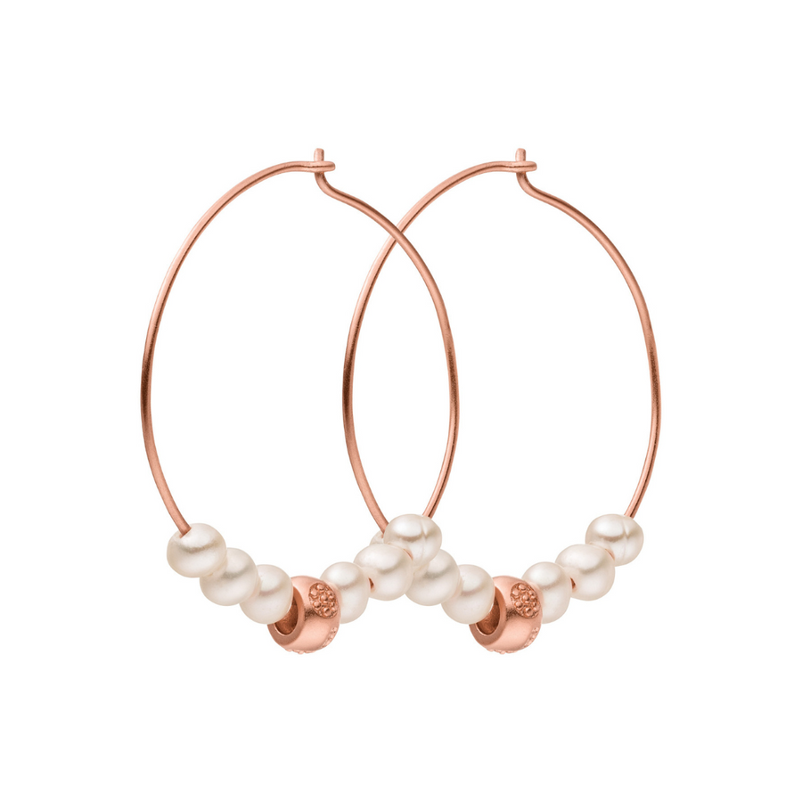 Hoop earrings "In Paradise", rose