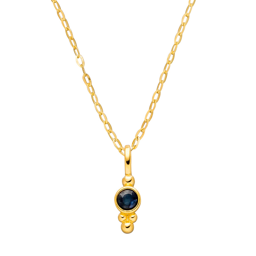September Birthstone Pendant Necklace: Blue Sapphire