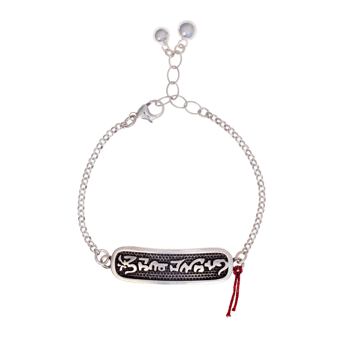 Armband mit Mantra Om Mani Padme Hum Gravur in Sterlingsilber.