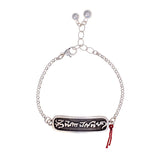 Armband mit Mantra Om Mani Padme Hum Gravur in Sterlingsilber.