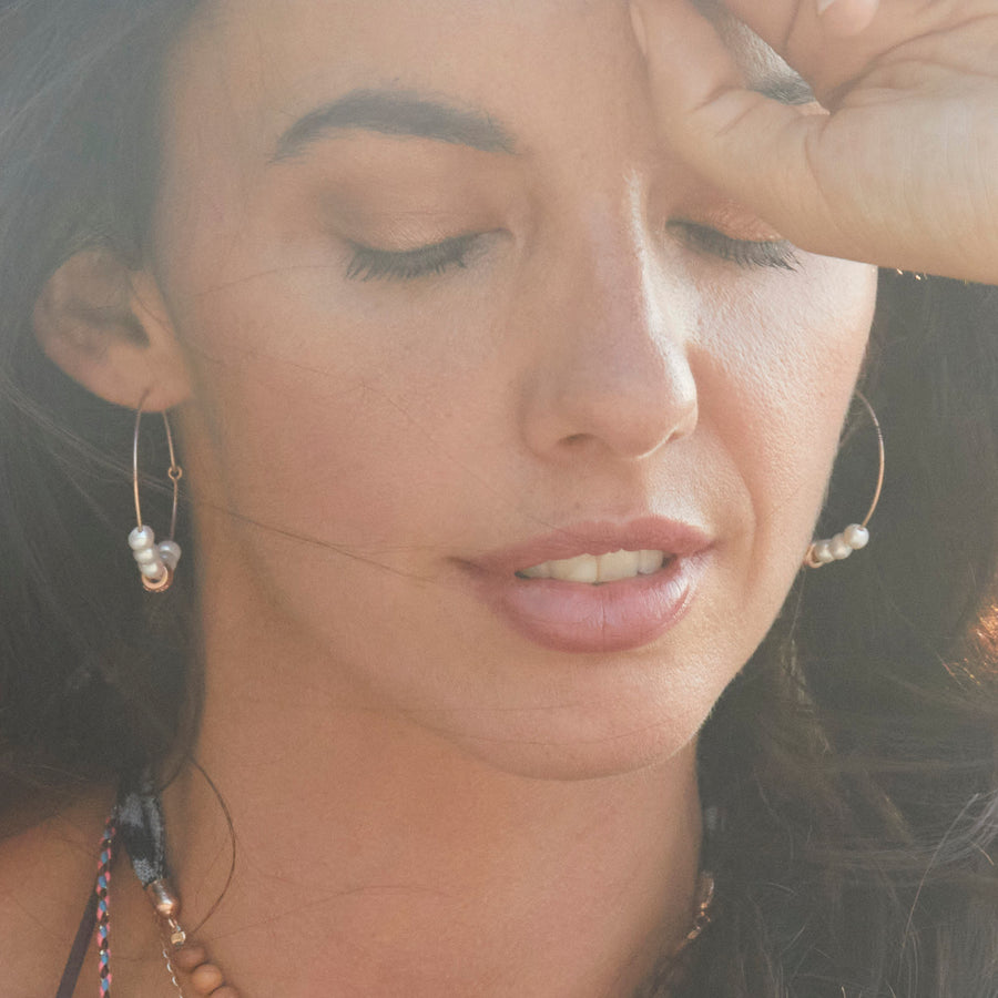 Hoop earrings "In Paradise", rose