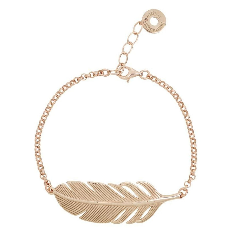 Feder Armband aus 925er Sterlingsilber rosévergoldet