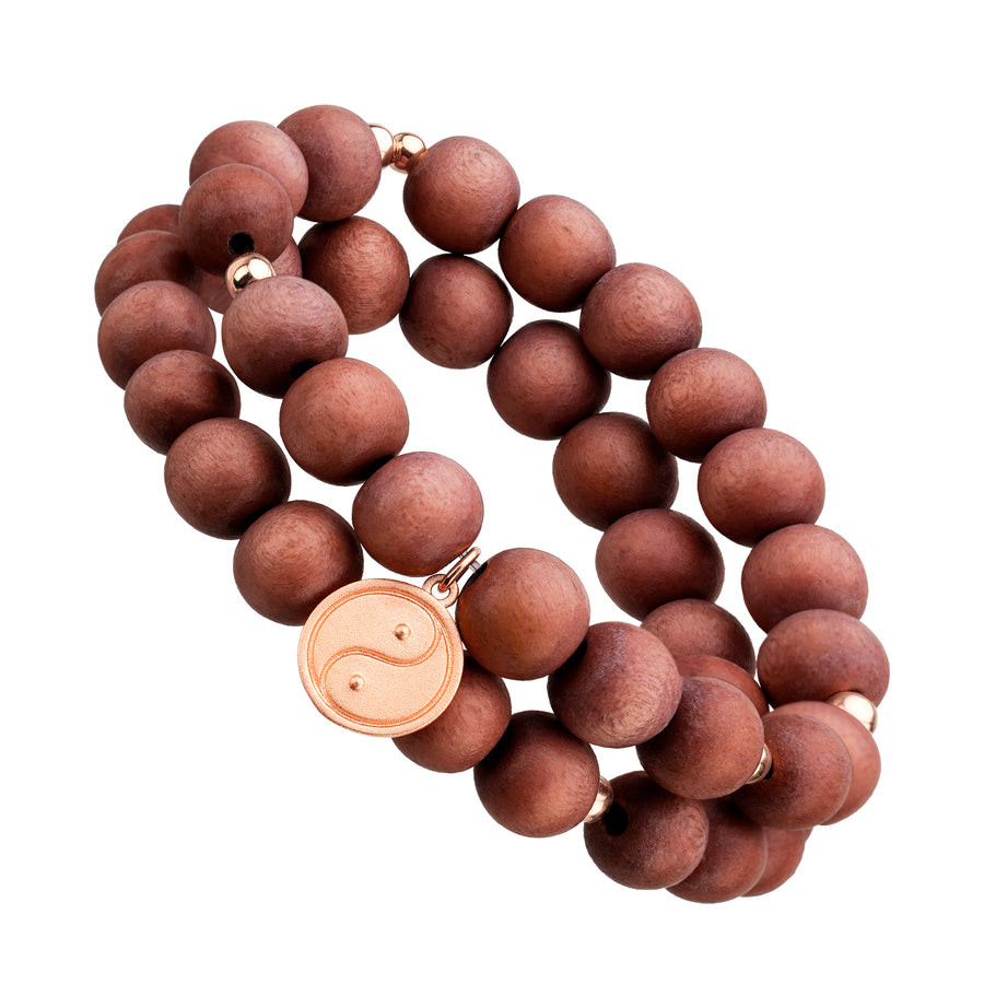 Yin Yang vintage houten omslag, roségoud