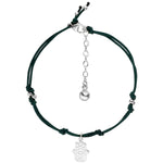Grünes Hamsa Armband mit 925 Silber Hamsa Hand und grünem Armband. Glücksarmband.