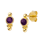 Geburtsstein Ohrringe Februar mit Amethyst Edelsteinen.