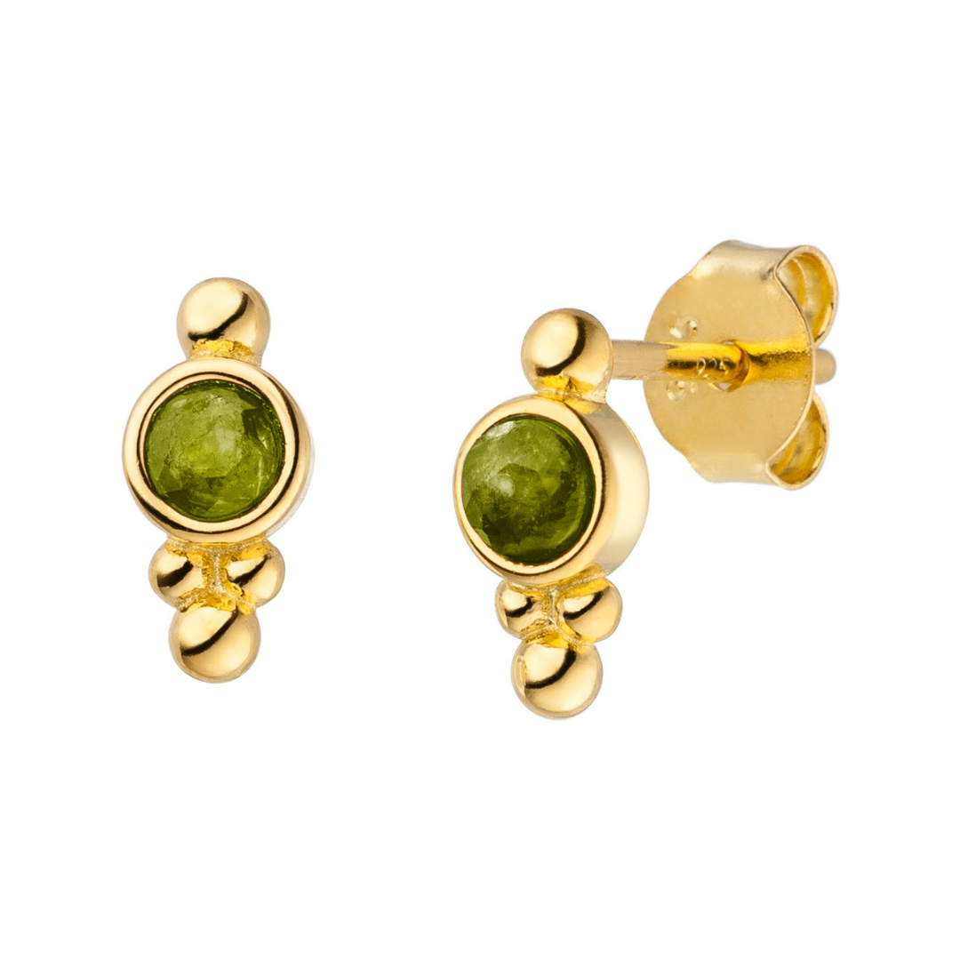 Geburtsstein Ohrringe August mit Peridot Edelstein von hoffnungsträger Yoga Schmuck.