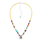Choker-Kette bunte Edelsteine und Silber-Anhänger von hoffnungsträger Schmuck