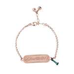 Rosegoldenes Mantra Armband mit Om Mani Padme Hum Gravur und Verlängerungskette