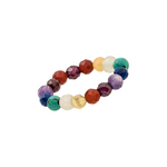 Chakra Ring aus sieben echten Edelsteinen als Stretchring.