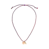 Transformations-Kette Choker innere Sonne in rosévergoldet mit Makramee Verschluss