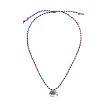 Längenverstellbare Choker Kette mit Sonne Anhänger in 925 Silber und Aquamarin Edelstein.