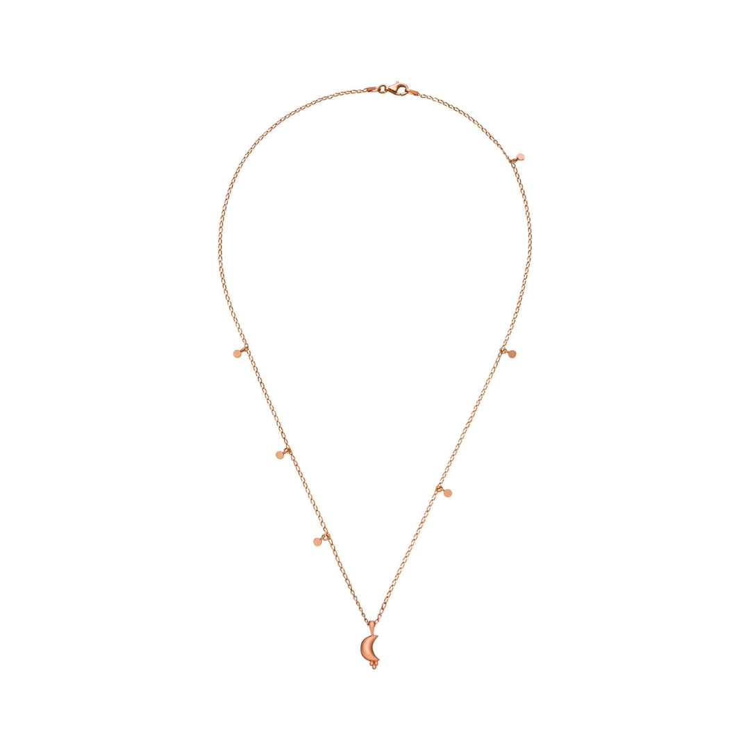 Rosévergoldete Mond Kette in 50 cm Länge.
