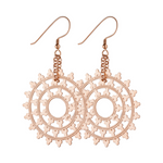 Boho Ohrringe Wheel of Karma aus 925 Silber rosévergoldet.