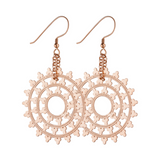 Boho Ohrringe Wheel of Karma aus 925 Silber rosévergoldet.