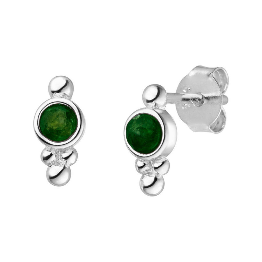 May Birthstone Studs: Emerald