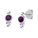 Geburtsstein Ohrringe Februar mit Amethyst in 925er Silber.