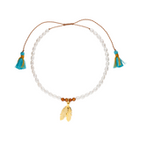 Armband „Soul wings“ - Süßwasserperlen, Gold